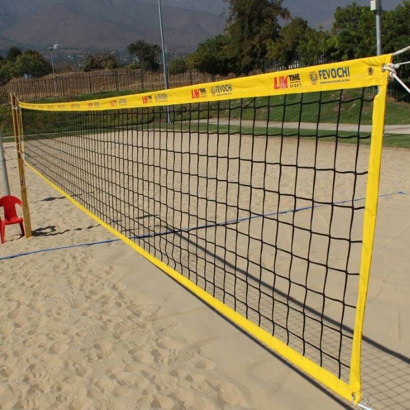 Red de vóleibol playa profesional UK Time 4 Red voleibol playa bandas amarillas